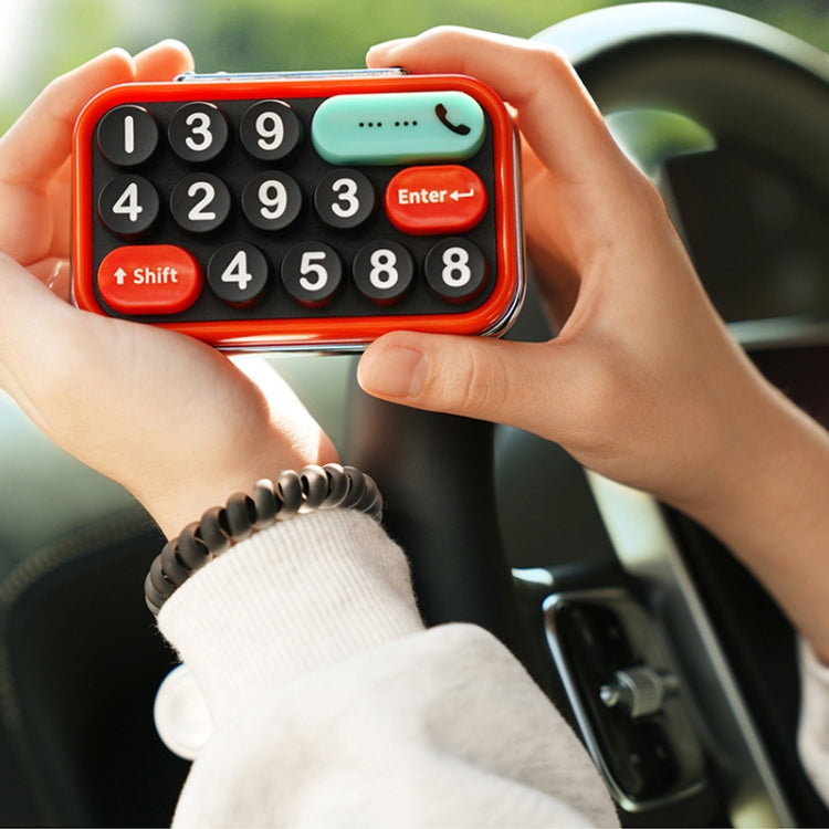 bbdd Keyboard Modeling Moving Number Plate Car Temporary Parking License Card(Red)