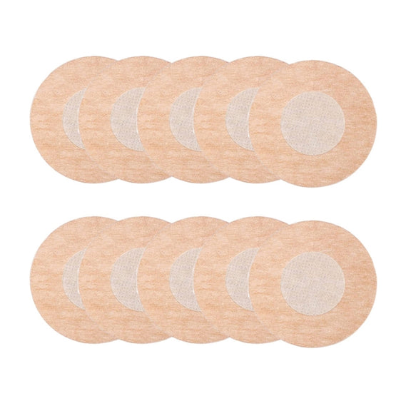 10pcs /Pack Disposable Anti-Bump Invisible Breathable Breast Patch, Model: Round(OPP Bag)