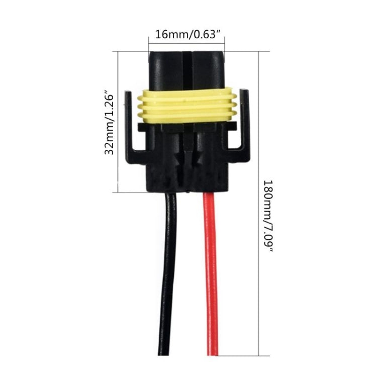 1pair For 9005 Car Headlight Socket Light Holder Plug With Cable
