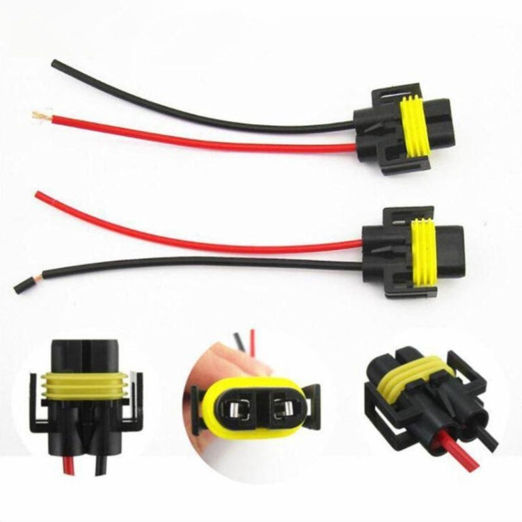 1pair For 9006 Car Headlight Socket Light Holder Plug With Cable