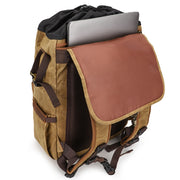 Large Capacity SLR Digital Camera Bag Laptop Backpack Canvas Storage Bag(Khaki)