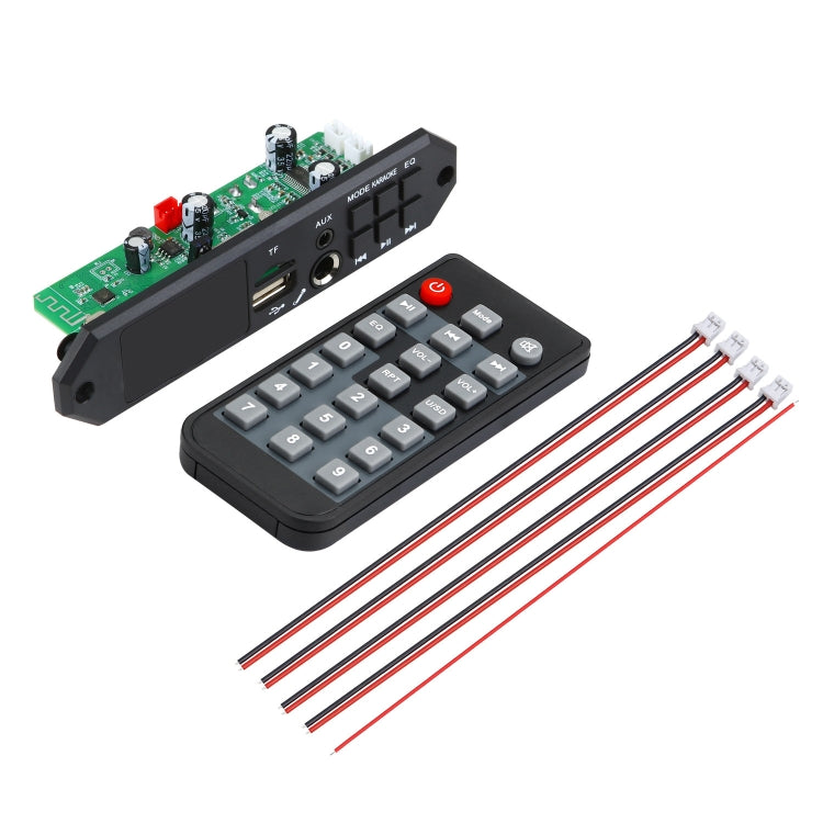 80W 12V Bluetooth MP3 Decoder Board With Power Amplifier Color Screen Call Recording, Model: Silicone Remote Control