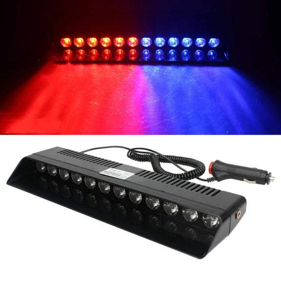 12 LED Car Front Suction Cup High Brightness Strobe Light(Red Blue)