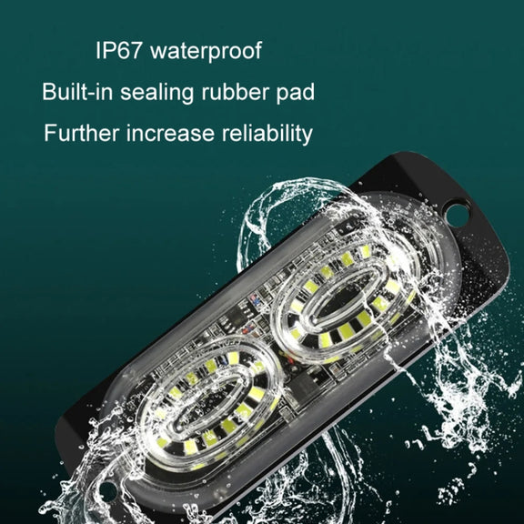 12W Car Side Signal Warning Light 24 LED Strobe Light(Yellow White)