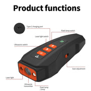 LED Flashing Light Handheld Ultrasonic Bark Arrester Frequency Conversion Dog Training Device(Black+Orange)
