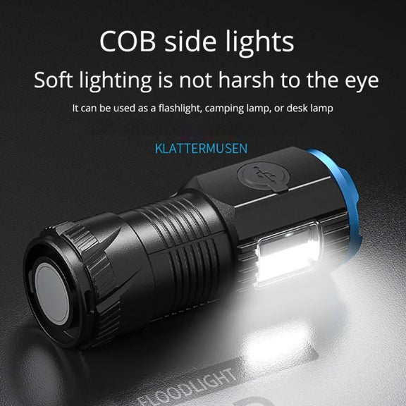Mini Outdoor Dual Light Source Magnetic Hat Clip Multifunctional Portable Flashlight(without Battery)