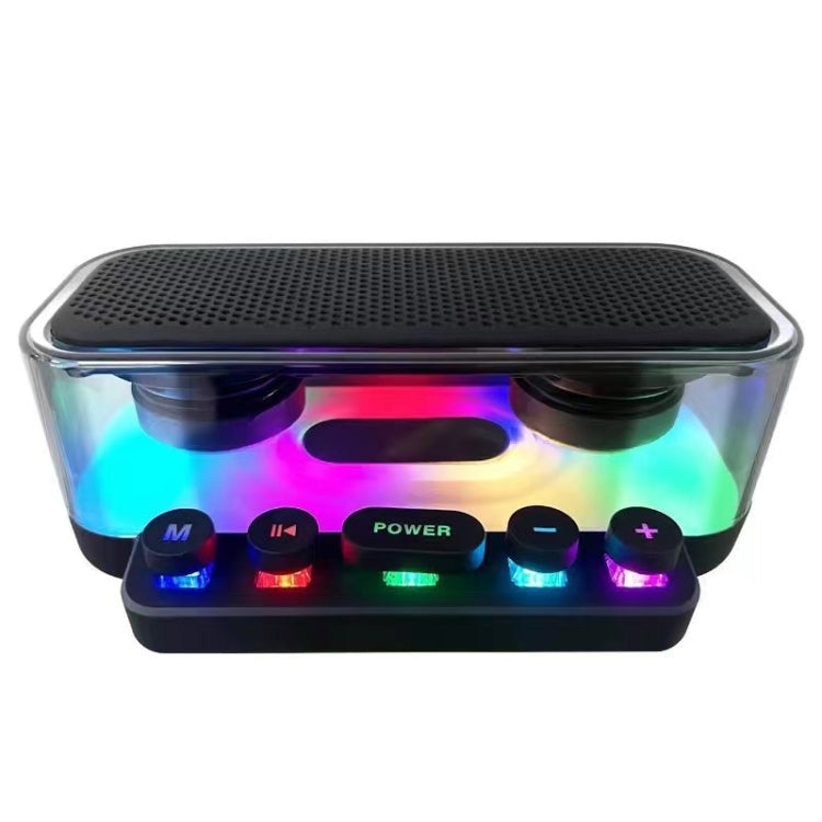 Wireless Bluetooth Speaker Subwoofer with Colorful Lights Supports U Disk(Black)