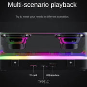 Wireless Bluetooth Speaker Subwoofer with Colorful Lights Supports U Disk(Black)