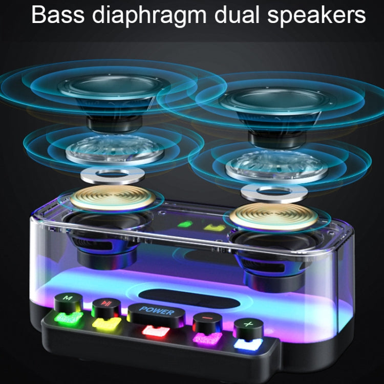 Wireless Bluetooth Speaker Subwoofer with Colorful Lights Supports U Disk(Black)