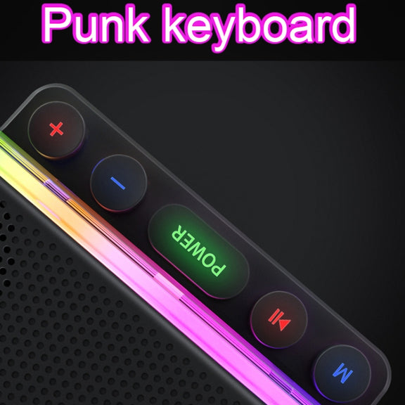 Wireless Bluetooth Speaker Subwoofer with Colorful Lights Supports U Disk(Black)