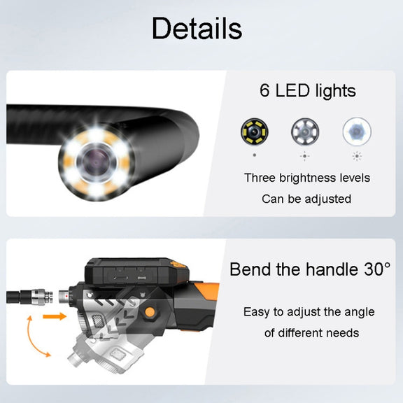 Teslong NTS300 5 Inch HD Large Screen Industrial Inspection Borescope Auto Repair Tools, Specification: 7.6mm-1M