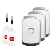 CACAZI C20 Two To Three Wireless Pager For The Elderly Home Care Water-resistant Emergency Pager, EU Plug(Silver)