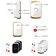 CACAZI C20 Two To Three Wireless Pager For The Elderly Home Care Water-resistant Emergency Pager, EU Plug(Silver)