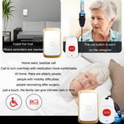 CACAZI C20 Two To Three Wireless Pager For The Elderly Home Care Water-resistant Emergency Pager, EU Plug(Silver)