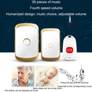 CACAZI C20 Two To Three Wireless Pager For The Elderly Home Care Water-resistant Emergency Pager, EU Plug(Silver)