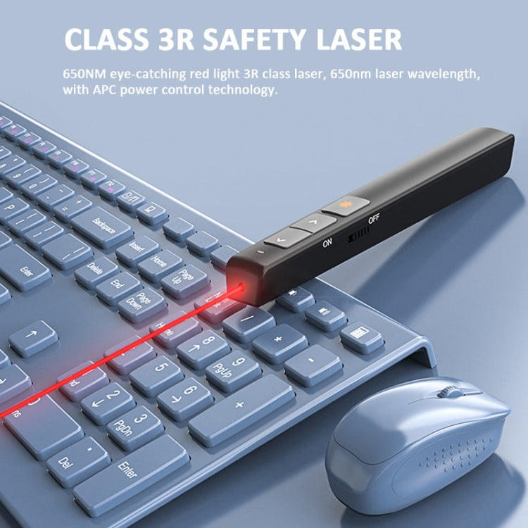 Deli  2.4GHz Page Turner USB Clicker With Red Light For PPT(White)
