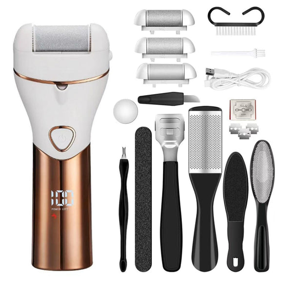 10pcs/set Household Electric Dead Skin Peeling Foot Grinder, Color: Gold