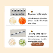 Multifunctional Vegetable Dehydrator Large Capacity Kitchen Drain Basket Household Grater Slicer(Green)