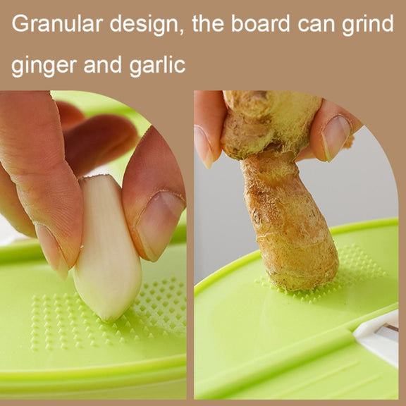 Multifunctional Vegetable Dehydrator Large Capacity Kitchen Drain Basket Household Grater Slicer(Green)