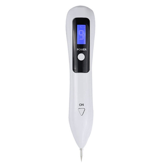 9 Gears Mole Spotting Pen LCD Home Laser Mole Spot Sweeping Beauty Instrument With Shot Light(White)