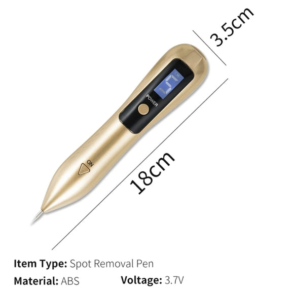 9 Gears Mole Spotting Pen LCD Home Laser Mole Spot Sweeping Beauty Instrument Without Shoot Light(Gold)