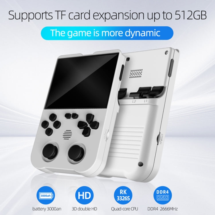 AMPOWN XU10 Handheld Game Console 3.5-Inch IPS Screen Linux System Portable Video Arcade 256G(White)