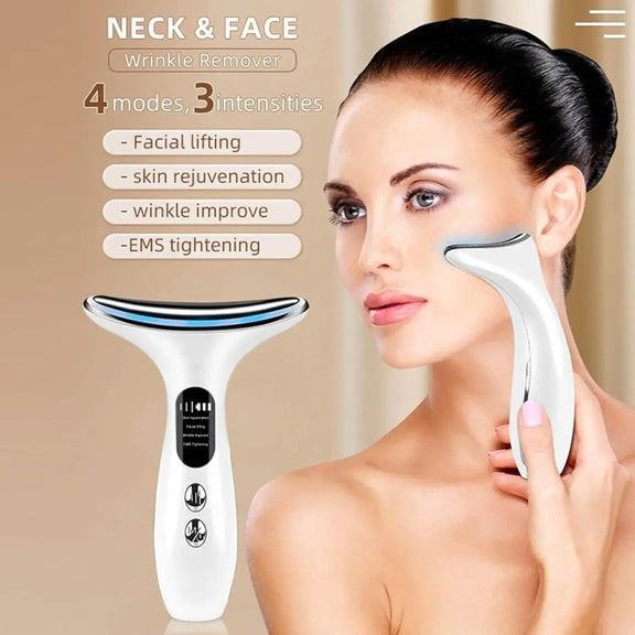 HY38 EMS Micro-Current Constant Temperature Neck Beauty Instrument Facial Introduction Device(Black)