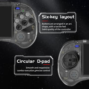 ANBERNIC RG ARC-S Handheld Game Console 4-Inch IPS Screen Linux System Portable Video Arcade 128G(Transparent Black)