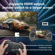 ANBERNIC RG ARC-S Handheld Game Console 4-Inch IPS Screen Linux System Portable Video Arcade 128G(Transparent Black)