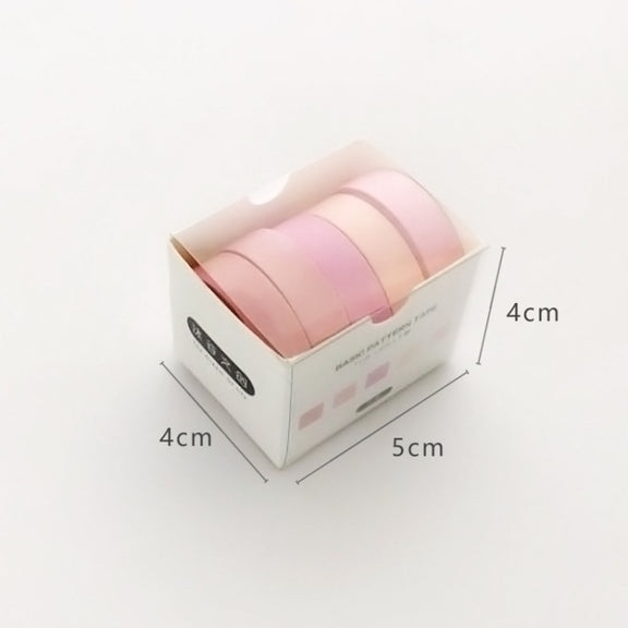 5rolls /Box 3m Washi DIY Decoration Handbook Tape Set, Color: Cherry Dye