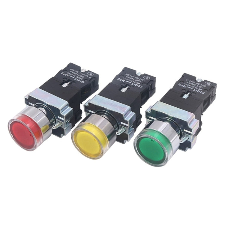 CHINT NP2-BW3462/220V 1 NC Pushbutton Switches With LED Light Silver Alloy Contact Push Button (Red)
