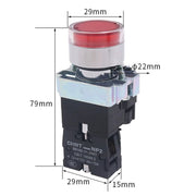 CHINT NP2-BW3363/220V 2 NO Pushbutton Switches With LED Light Silver Alloy Contact Push Button (Green)