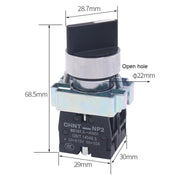CHINT NP2-BD21 2 Gear Self-locking 1NO Power Transfer Switch Short Handle Master Knob 22mm