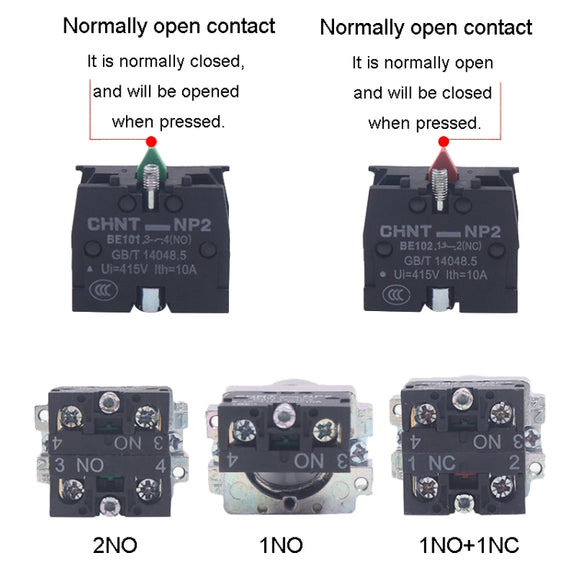 CHINT NP2-BD21 2 Gear Self-locking 1NO Power Transfer Switch Short Handle Master Knob 22mm