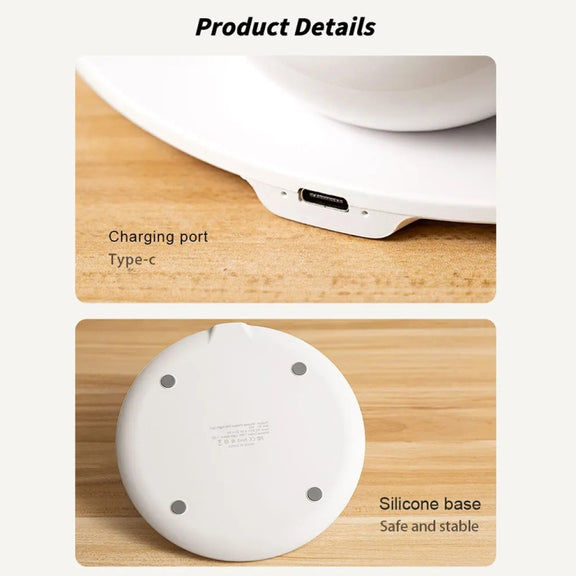K22T 15W Multifunctional Rotatable Clock Night Light Wireless Fast Charger, Color: White