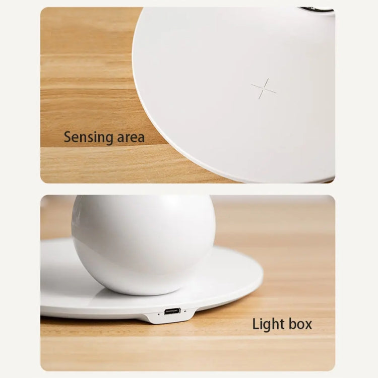 K22T 15W Multifunctional Rotatable Clock Night Light Wireless Fast Charger, Color: White