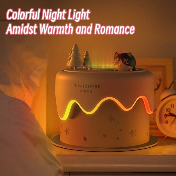 M328 Mini USB Plug-in Desktop Night Light Cartoon Cake Silent Spray Humidifier(Green)
