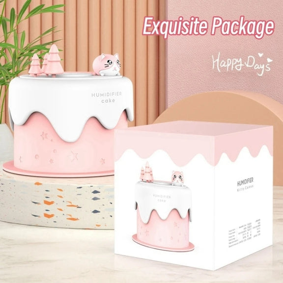 M328 Mini USB Plug-in Desktop Night Light Cartoon Cake Silent Spray Humidifier(Green)