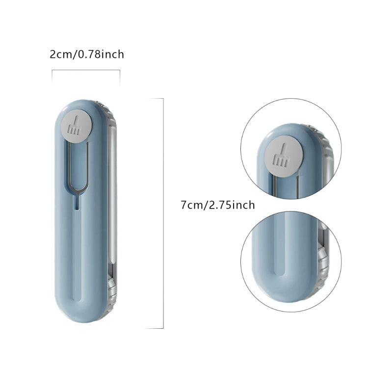 Bluetooth Earphone Cleaning Artifact Phone Dust Removal Tool Multi-Function Cleaning Brush(Sky Blue)