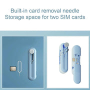 Bluetooth Earphone Cleaning Artifact Phone Dust Removal Tool Multi-Function Cleaning Brush(Sky Blue)