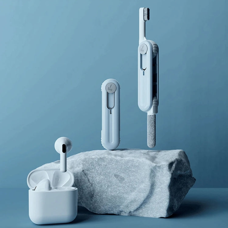 Bluetooth Earphone Cleaning Artifact Phone Dust Removal Tool Multi-Function Cleaning Brush(Sky Blue)