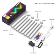 8pcs+4 Corners WiFi  12V RGBIC Splicing Wall Light Intelligent Remote Control Indoor Decorative Ambient Lights(EU Plug)