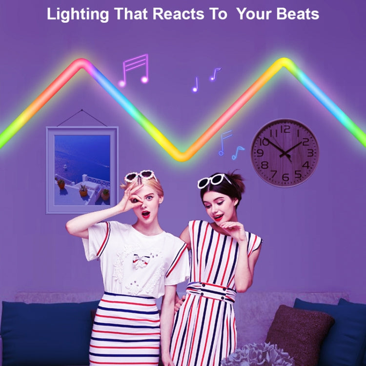 8pcs+4 Corners WiFi  12V RGBIC Splicing Wall Light Intelligent Remote Control Indoor Decorative Ambient Lights(US Plug)
