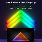 4pcs+3 Corners Bluetooth 12V RGBIC Splicing Wall Light Intelligent Remote Control Indoor Decorative Ambient Lights(EU Plug)