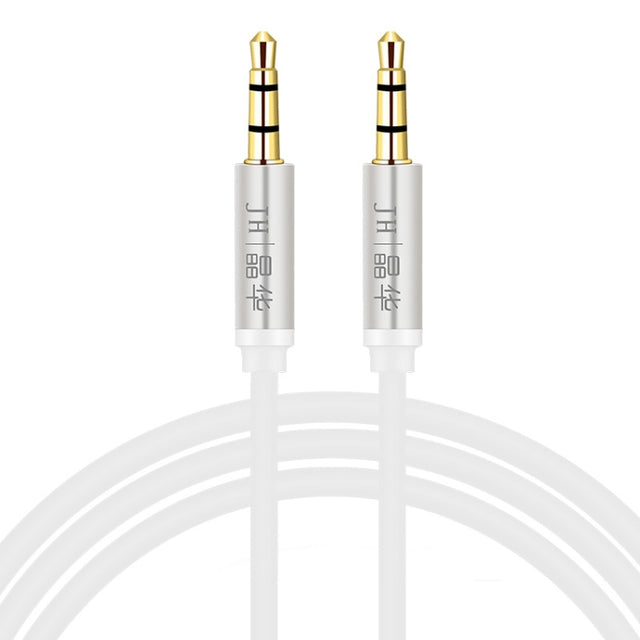 JINGHUA Audio Cable 3.5mm Male To Male AUX Audio Adapter Cable, Size: 1.2m(3 Knots White)