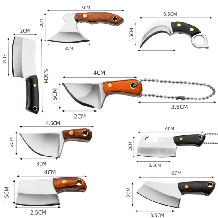 Mini Knife Keychain Portable Removal Express Pendant Accessory With Holster, Model: Small Machete