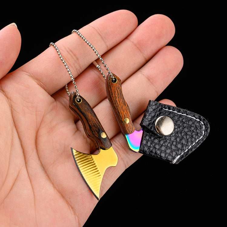 Mini Knife Keychain Portable Removal Express Pendant Accessory With Holster, Model: Axe Sanding