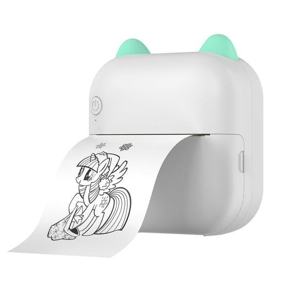 M5 Mini Cartoon Portable Bluetooth Printer Photo Thermal Printer(Blue)