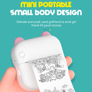 M5 Mini Cartoon Portable Bluetooth Printer Photo Thermal Printer(Pink)