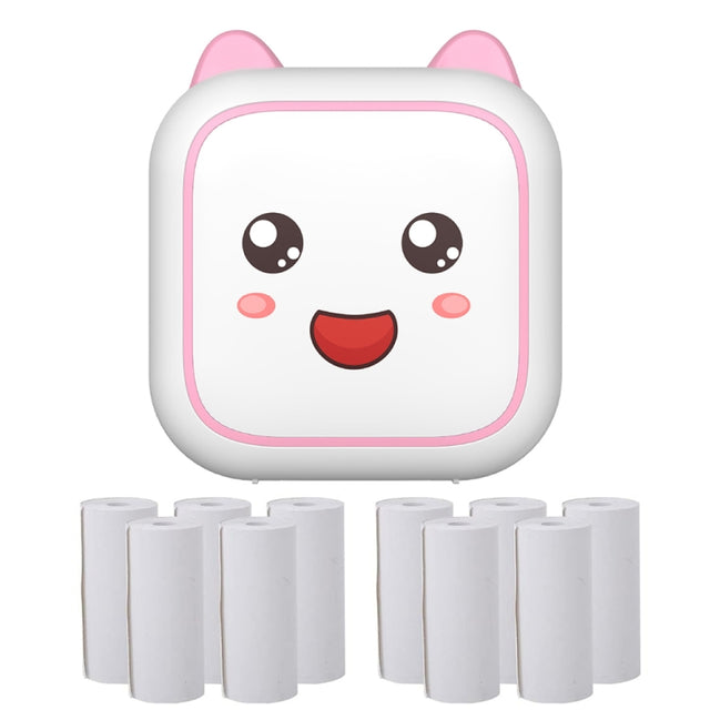 C26 Mini Portable Bluetooth Photo Label Thermal Printer, Spec: Pink+10 Paper